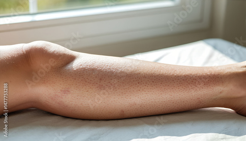 Keratosis Pilaris and Strawberry Legs Skin Condition Close Up