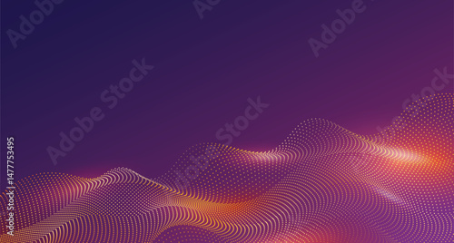 Abstract golden particles net background