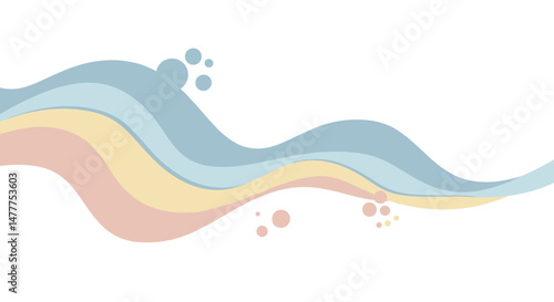 Abstract wave pattern with soft pastels in flowing design  