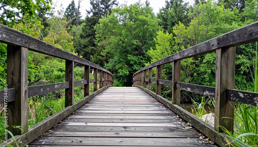rustic wooden bridge in nature rustic wooden bridge in nature