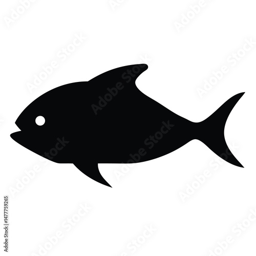 dorado mahi mahi vector silhouette icon - ideal for fishing logos, seafood icons, and aquatic-themed graphics.