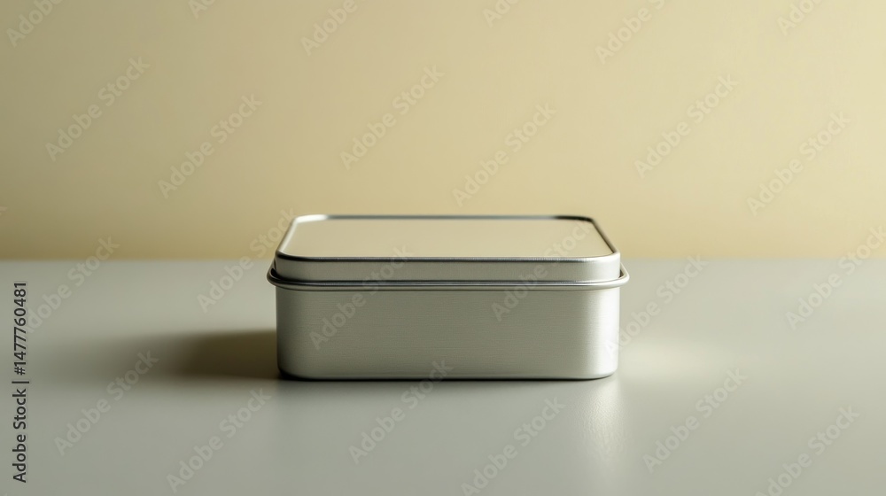 Empty square metal tin container Empty square metal tin container