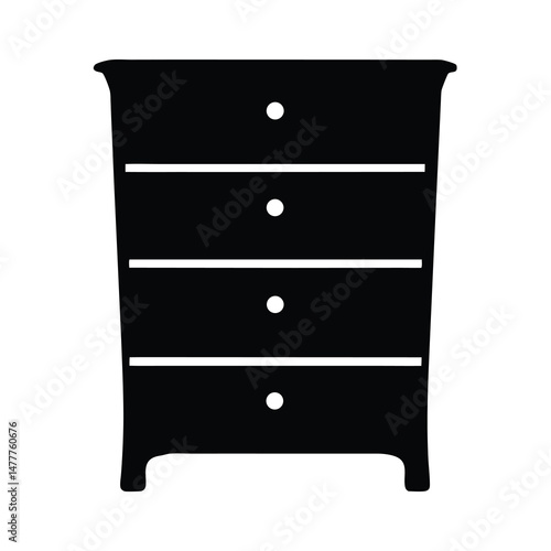 dresser vector silhouette icon - perfect for furniture icons, decals, or eps crafts.