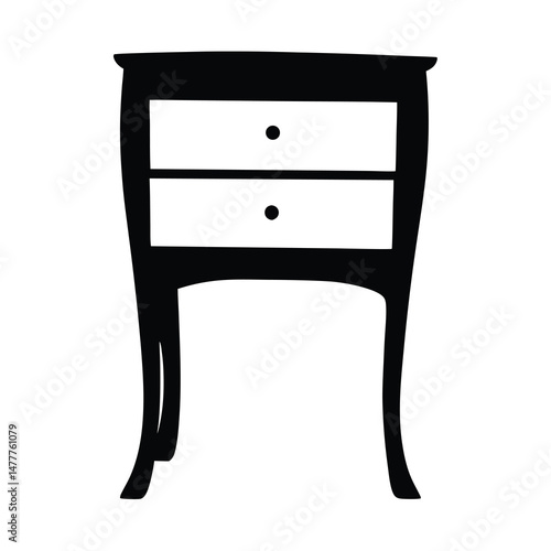 dresser vector silhouette icon - perfect for furniture icons, decals, or eps crafts.