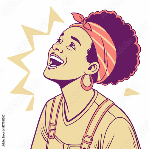 Joyful Woman Laughing - Happy & Excited Expression Portrait