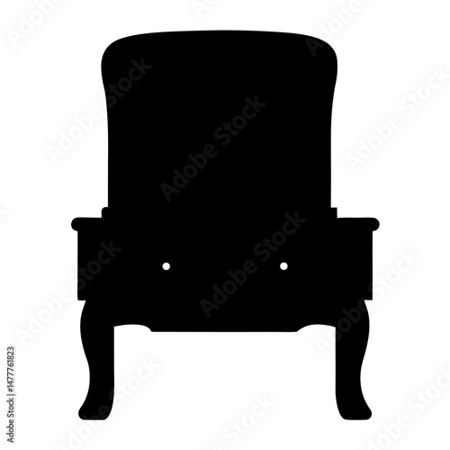 dressing table vector silhouette icon - perfect for furniture icons, decals, or SVG crafts.