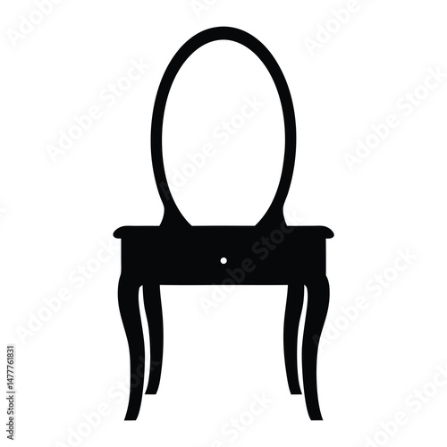 dressing table vector silhouette icon - perfect for furniture icons, decals, or eps crafts.