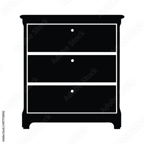 dresser vector silhouette icon - perfect for furniture icons, decals, or eps crafts.