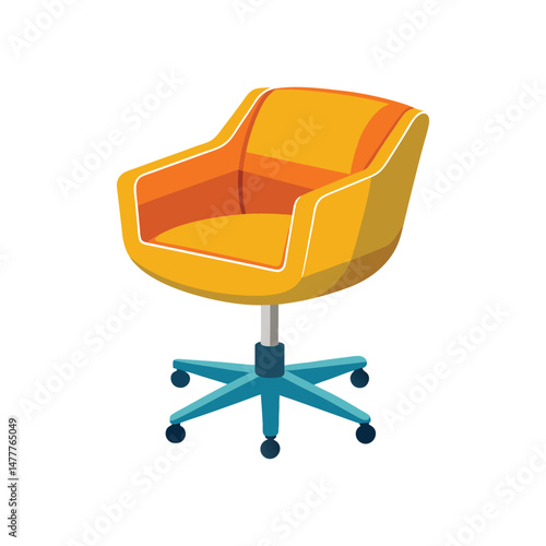 swivel chair furniture vector art illustration