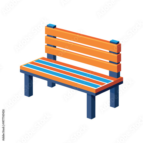 bench furniture vector art illustration