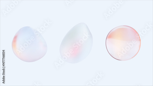 Aesthetically pleasing abstract colorful blobs set against a soft and soothing background
