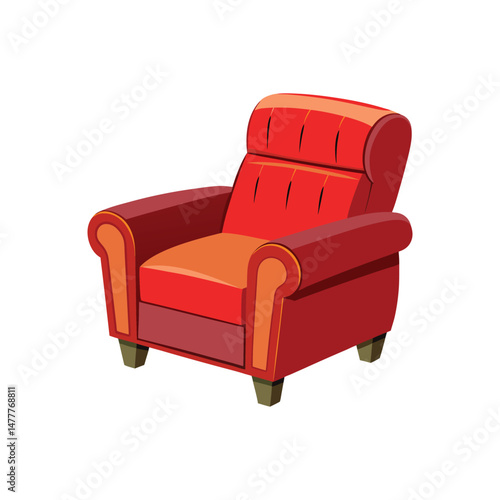 recliner furniture vector art illustration