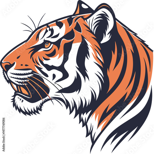 Wallpaper Mural Colored Tiger Face Design Illustration. Creative Colored Tiger Face Art. Unique Colored Tiger Face Design. Colorful Tiger Face Graphic Design Torontodigital.ca