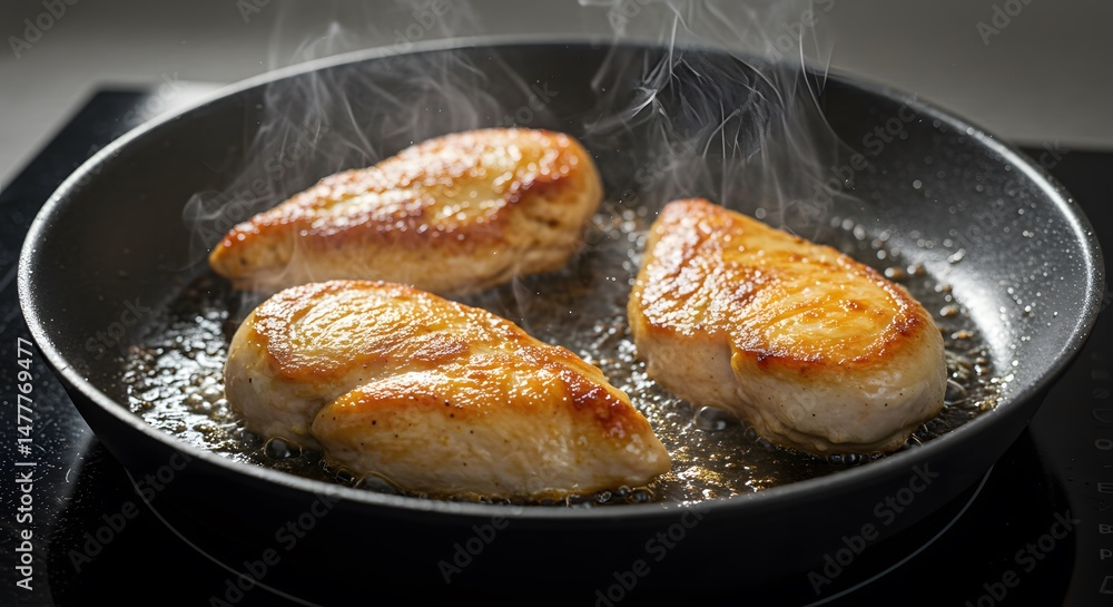 Fototapeta premium cooking chicken breast