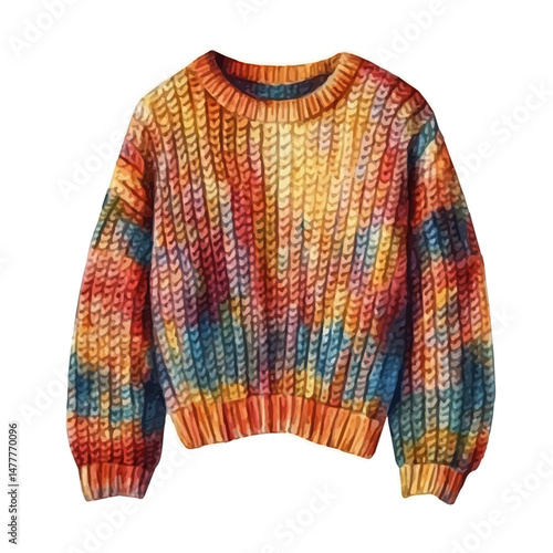 Sweater, watercolor vector, isolated on a white background.