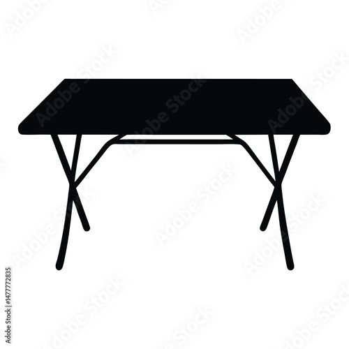 foldable table vector silhouette icon - perfect for furniture icons, decals, or eps crafts.