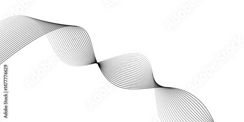 abstract Grey wave line background on white background.	