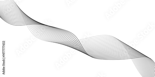 abstract Grey wave line background on white background.	