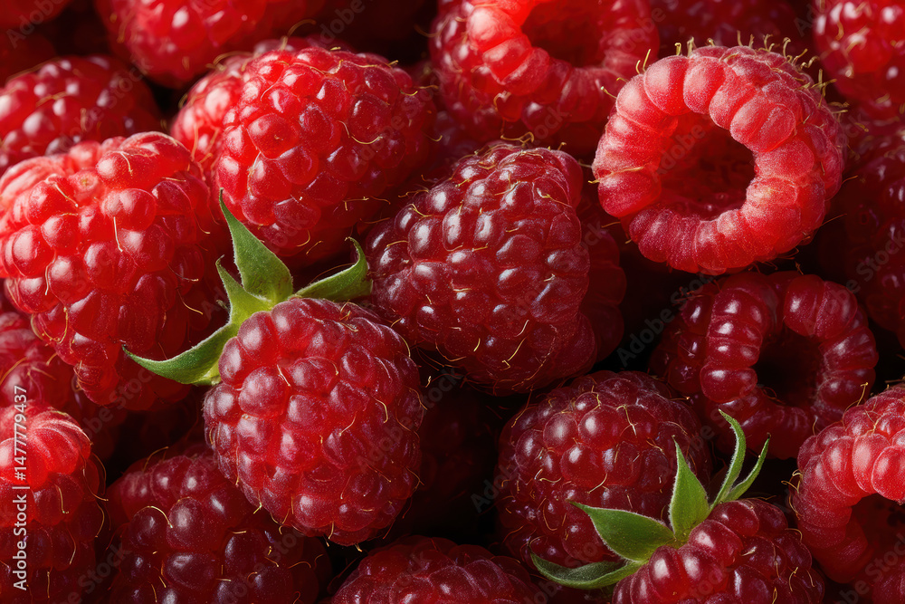 A vibrant background of sweet red raspberries grouped together, showcasing the natural beauty and health benefits of berries as part of a healthy diet A vibrant background of sweet red raspberries grouped together, showcasing the natural beauty and health benefits of berries as part of a healthy diet