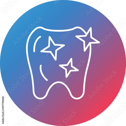 Clean Tooth Line Gradient Circle Background Icon