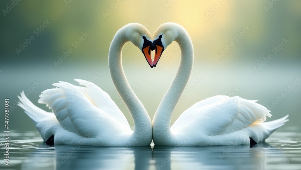 Obraz premium Swan Fall in Love pose