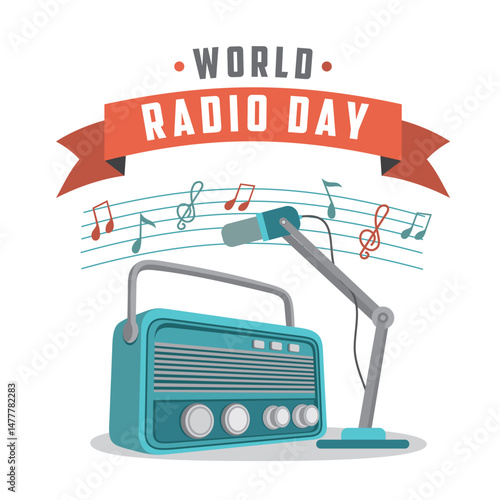 world radio day vector concept design