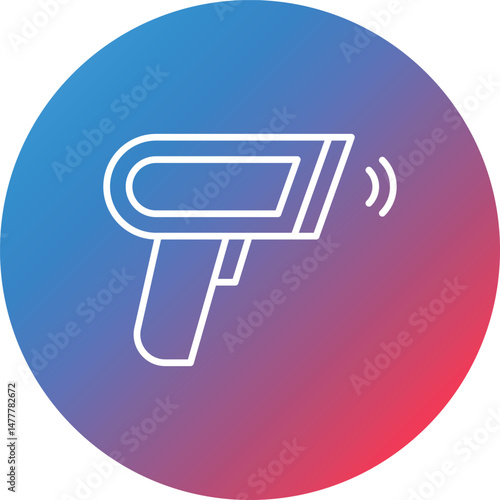 Barcode Scanner Line Gradient Circle Background Icon