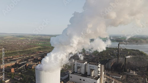 Wallpaper Mural An industrial park with a large factory chimney that provides many jobs Torontodigital.ca