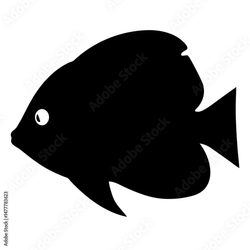 hake vector silhouette icon - ideal for fishing logos, seafood icons, and aquatic-themed graphics.
