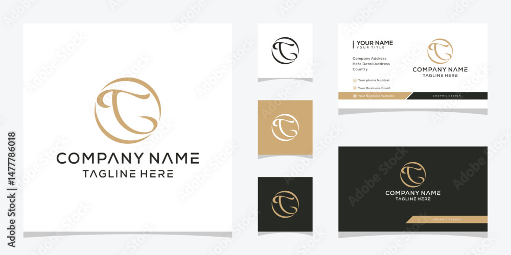 Fototapeta premium abstract initial letter TG logo design, luxury graphic vector, golden color concept