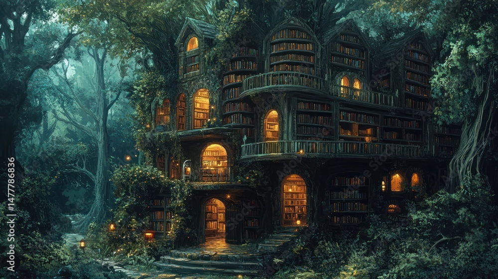 Enchanting forest library Enchanting forest library