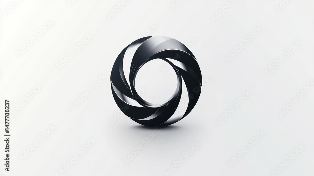 Naklejka premium Abstract black ring design