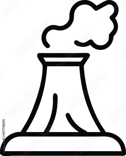 Vector art illustration of a smoking pipe, chimney, and smoke, a symbolic design