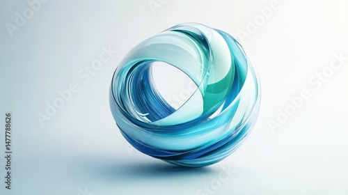 Abstract blue glass sphere