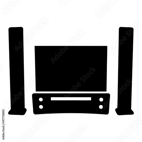 home theater systemvector silhouette icon - perfect for electronics-themed crafts, decals, or SVG projects.