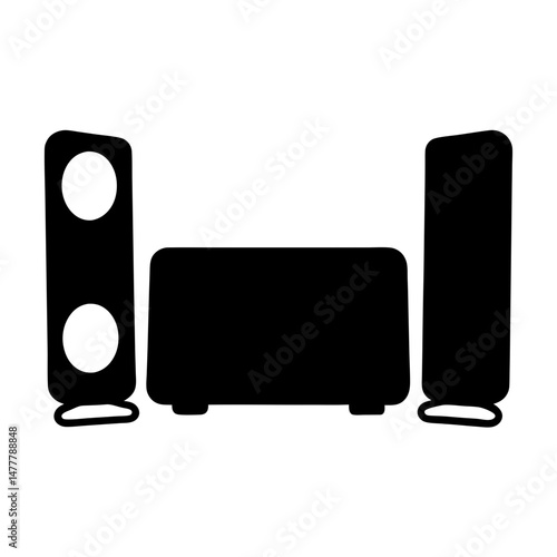 home theater systemvector silhouette icon - perfect for electronics-themed crafts, decals, or SVG projects.
