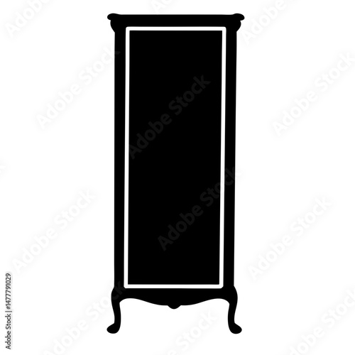 jewelry armoire vector silhouette icon - perfect for furniture icons, decals, or SVG crafts.