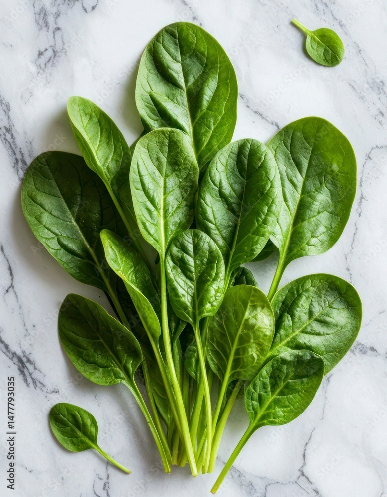Obraz premium Vertical Spinach Composition for Mobile Design