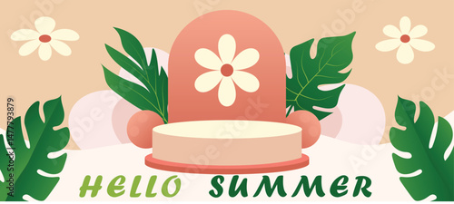 Summer concept of bright and juicy banners. Modern art minimalist design template for web banner, sales, horizontal poster, header, cover, social media, ads