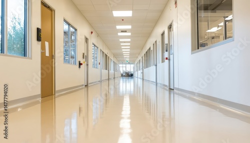 Wallpaper Mural Empty hallway with clean architecture and perspective view of the building interior Torontodigital.ca