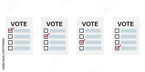 Ballot Paper or Voting Paper. Election Concept. Vector Illustration.