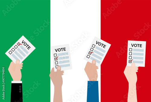 Election in the Italy. Election Concept. Vector Illustration.