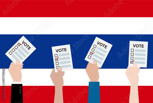 Election in the Thailand. Election Concept. Vector Illustration.