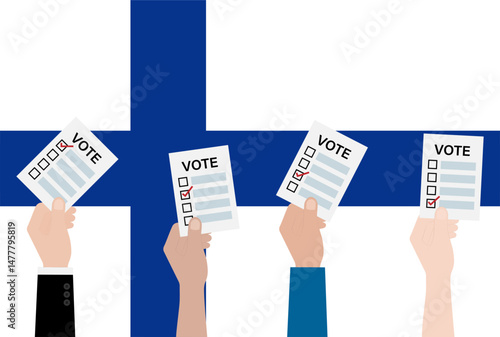 Election in the Finland. Election Concept. Vector Illustration.