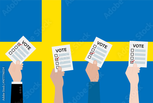 Election in the Sweden. Election Concept. Vector Illustration.