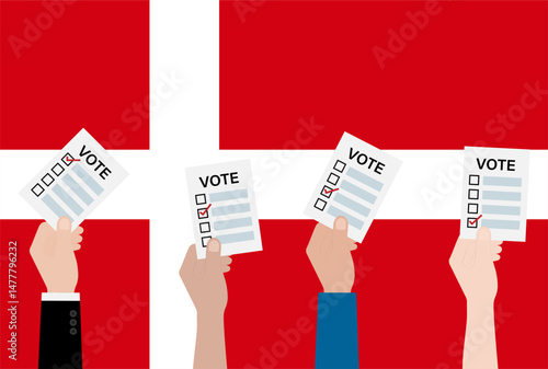 Election in the Denmark. Election Concept. Vector Illustration.
