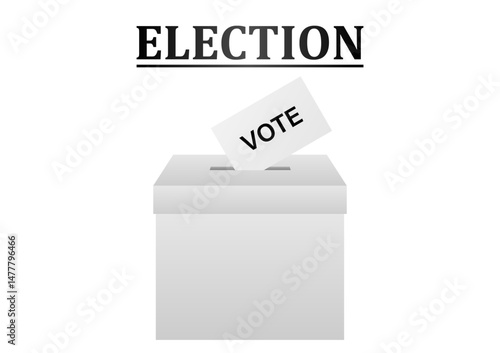 Ballot Box with Ballot Paper or Voting Paper. Election Concept. Vector Illustration.