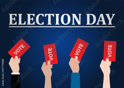 Hand Holding Ballot Paper or Voting Paper. Election Concept. Vector Illustration.
