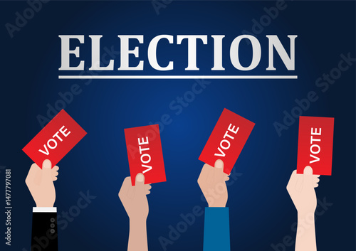 Hand Holding Ballot Paper or Voting Paper. Election Concept. Vector Illustration.