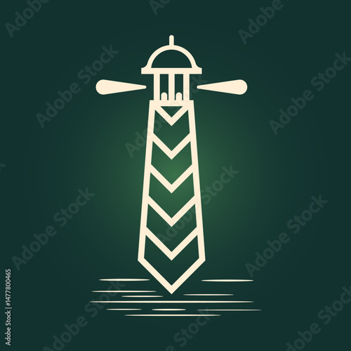 Lighthouse trendy artwork handsome abstract vector illustration colorful practical design